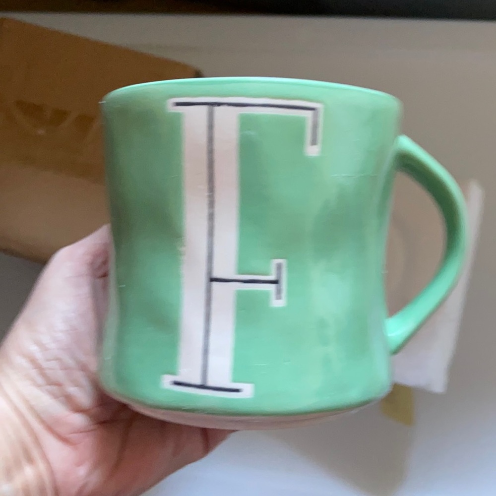 2/$15 Anthropologie Letter "F" mug